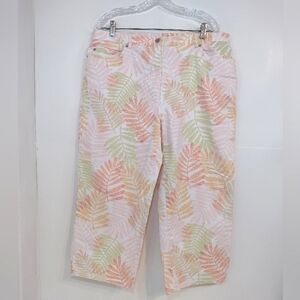 Ruby Rd women's tropical print cropped pants size (18)